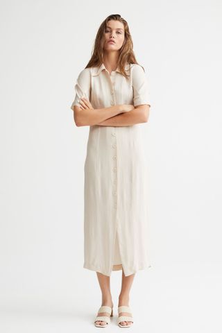 H&M + Silk-Blend Shirt Dress