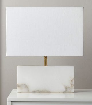 CB2 + White Alabaster Rectangular Table Lamp