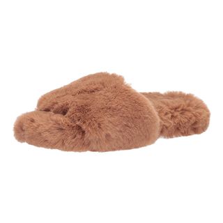 The Drop + Marina Faux Fur Cottage Slippers in Doe Tan