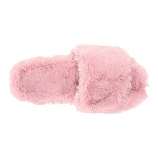 The Drop + Marina Faux Fur Cottage Slippers in Zephyr Pink