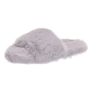 The Drop + Marina Faux Fur Cottage Slippers in Microchip Gray