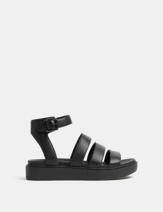 M&S Collection + Leather Ankle Strap Sandals
