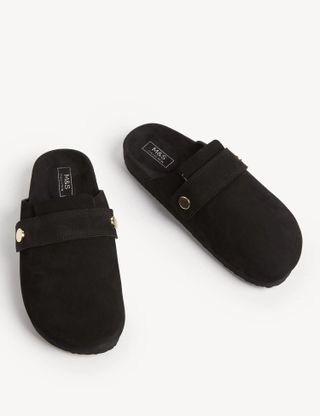 M&S Collection + Suede Studded Flat Clogs