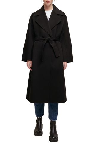 Maje + Gwenn Wool Blend Wrap Coat