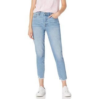 The Drop + Audrey Slim High-Rise Straight Fit Button-Fly Jean