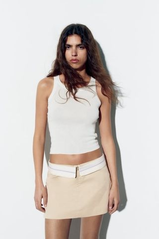 Zara + Foldover Waistband Skirt