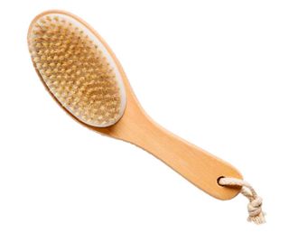 Amazon + Dry Body Brush With Contoured Wooden Handle