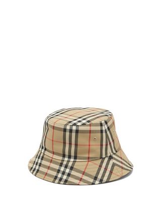 Burberry + Check Cotton-Blend Bucket Hat