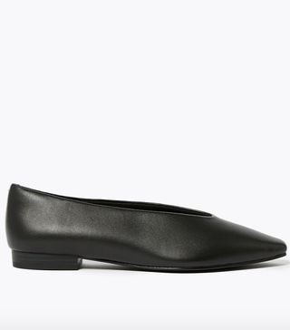 M&S Collection + Leather Square Toe Pumps