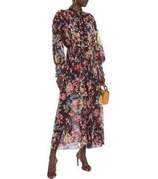 Zimmermann + Pussy-Bow Floral-Print Cotton and Silk-Blend Maxi Dress
