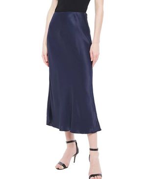 Iris 
Ink + Brooklyn Satin Midi Skirt