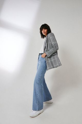 Warehouse + 76s Organic Cotton Wide Leg Full Length Jean