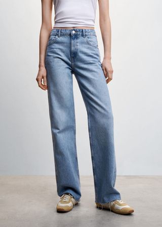 Mango + Wideleg Mid-Rise Jeans