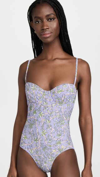 Tory Burch + Printed Underwire One Piece Swimsuit