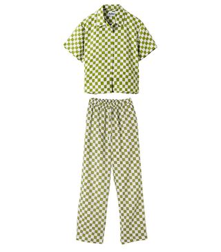 Holiday the Label + Checkered Pyjama Olive Set