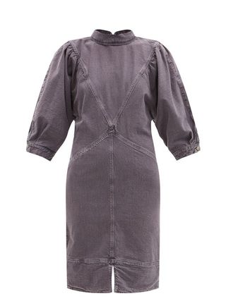 Étoile Isabel Marant + Laure Puff-Sleeve Denim Midi Dress
