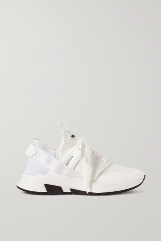 Tom Ford + Jago Neoprene, Suede and Leather Sneakers