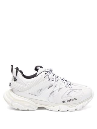 Balenciaga + Track Panelled Faux-Leather Trainers