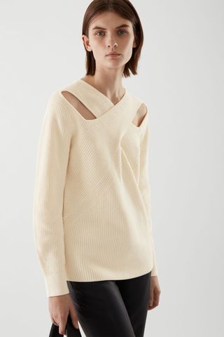 COS + Cotton Draped Panel Sweater