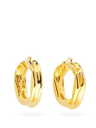 Jil Sander + Gold-Dipped Hoop Earrings