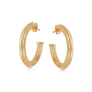 Missoma + Gold Large Ridge Hoop Earrings