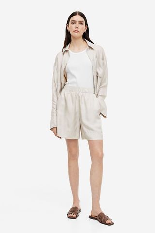 H&M + Silk-Blend Twill Shorts