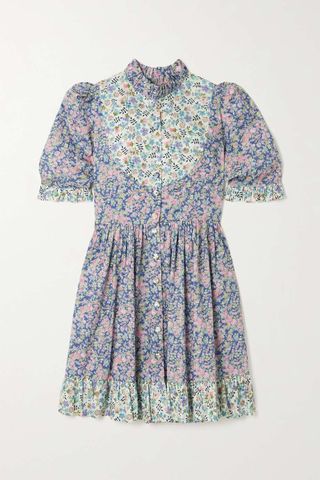 O Pioneers + Tania Ruffled Floral-Print Cotton Mini Dress