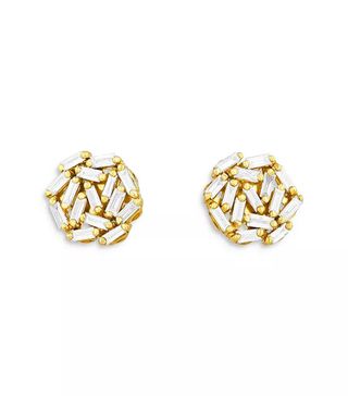 Suzanne Kalan + 18K Yellow Gold Diamond Stud Earrings