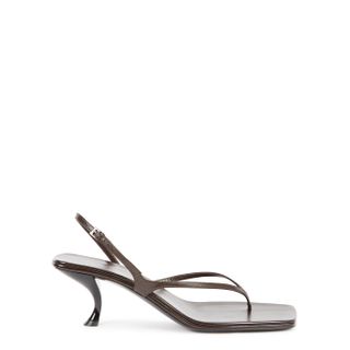 The Row + Constance 55 Dark Brown Leather Sandals