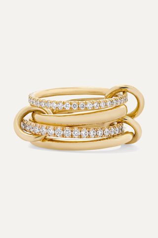 Spinelli Kilcollin + Polaris Set of Four 18-Karat Gold Diamond Rings