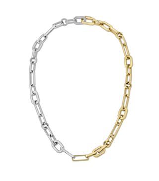Nancy Newberg Jewelry + 14k Yellow Gold and Silver Mixed Link Split