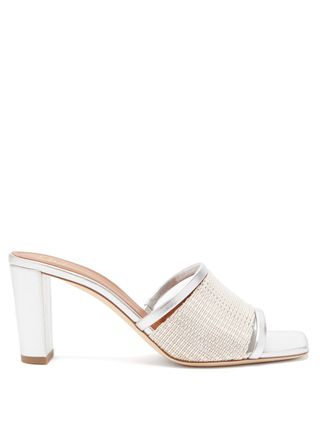 Malone Souliers + Demi Beaded Metallic-Leather Mules