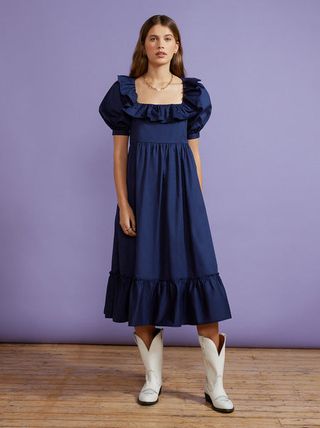 Kitri + Tammy Navy Cotton Dress