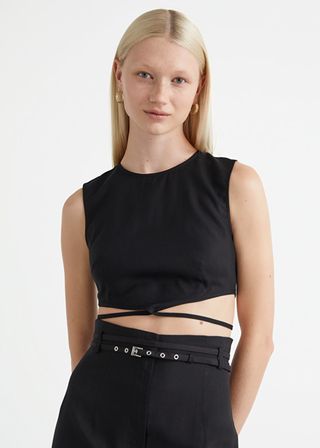 & Other Stories + Cropped Asymmetric Tie Top