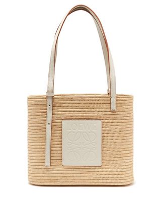 Loewe Paula's Ibiza + Small Raffia and Leather Basket Bag