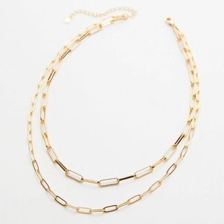 Evereve + Janie Double Paperclip Chain Necklace