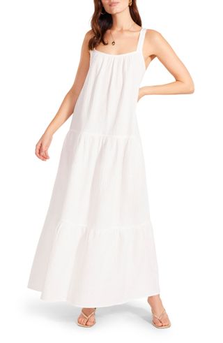 Bb Dakota + Arianna Sleeveless Tiered Cotton Maxi Dress