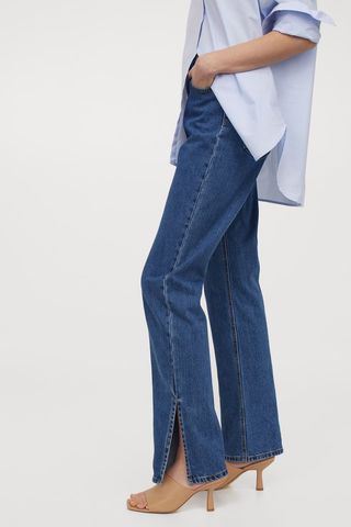 H&M + Straight High Split Jeans