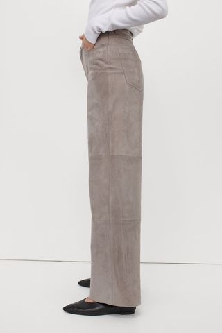 H&M + Wide-Leg Suede Pants