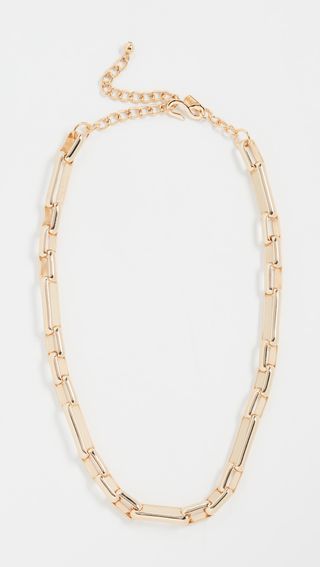 Kenneth Jay Lane + Polished Gold Chain Link Necklace