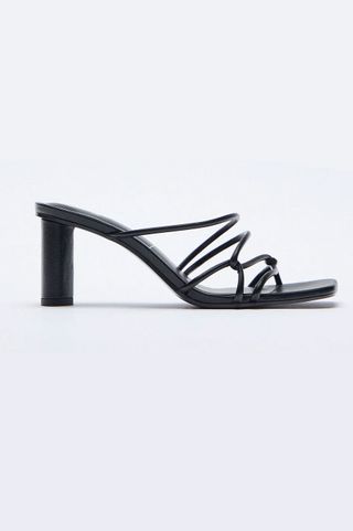 Zara + Rolled Strap Heeled Sandals