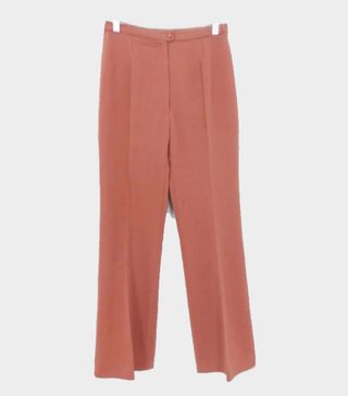 St Michael + Crimplene Trousers Coral Size: S
