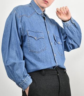 Vintage + Patt Buenos 90s Mid Blue Denim Shirt