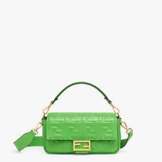Fendi + Green Nappa Leather Bag Baguette