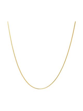 Kisper + 24k Gold Over Stainless Steel Thin Box Chain Necklace