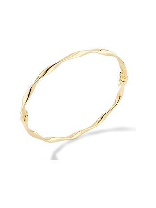 Miabella + 18k Gold Over Sterling Silver Italian Twisted Bracelet