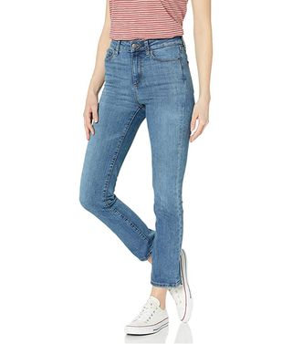 Goodthreads + High-Rise Slim Straight Jean in Mid Blue