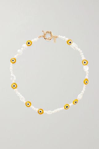 Éliou + Gold-Plated, Pearl and Bead Necklace