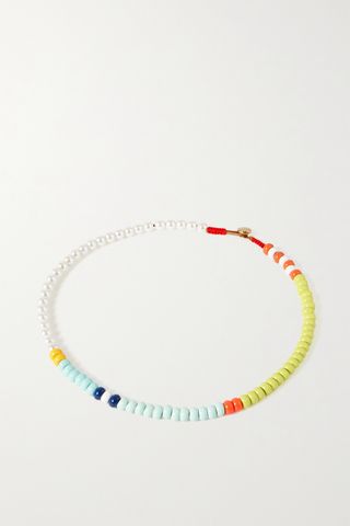 Roxanne Assoulin + Loopy Enamel and Faux Pearl Necklace