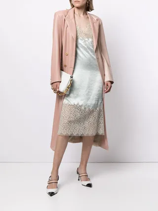 Prada + Floral Lace Camisole Midi Dress